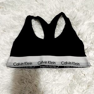 Calvin Klein Bralette - Cotton - Modern - Black / White - SZ S Women